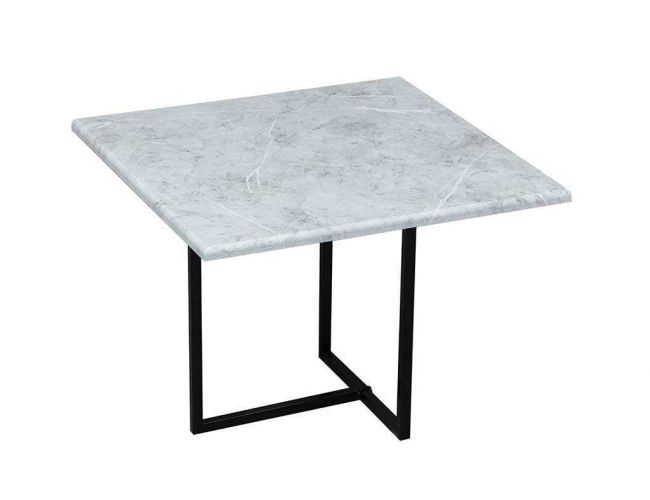 Скарлетт стол кофейный квадратный белый мрамор/черный