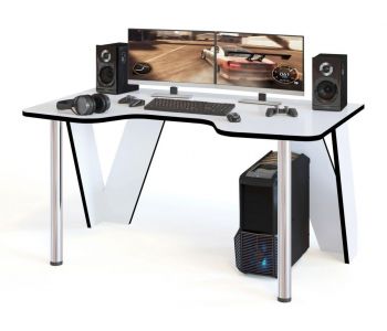 Игровой компьютерный стол КСТ-116 / Белый/Черный