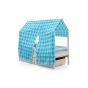 Крыша текстильная Бельмарко для кровати-домика Svogen "звезды синий ,белый, графит, фон голубой"