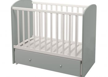 Кроватка детская Polini kids Sky 745, с ящиком, серый
