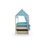 Крыша текстильная Бельмарко для кровати-домика Svogen "зигзаги синий, голубой, графит, фон белый"