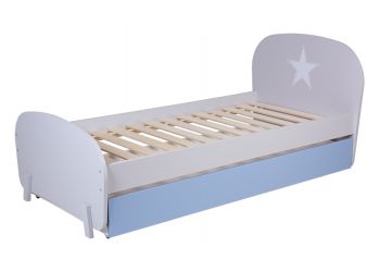 Кровать детская Polini kids Mirum 1915 c ящиком, серый / голубой