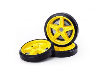 Объемные пластиковые колеса для серии EVO, NEO, UNO (Ауди А6, БМВ, Мерседес), комплект из 2 шт. (Желтый)
