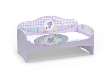 Диван-кровать для девочек Mia Сирень (164х84х86, Без ящика для хранения, С бортиком безопасности, Без имени на бортике)