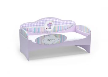 Диван-кровать для девочек Mia Сирень (184х93х91, Без ящика для хранения, С бортиком безопасности, Заказное имя на бортике)