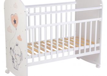Кроватка детская Фея 701 Слоник, белый