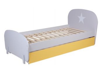 Кровать детская Polini kids Mirum 1915 c ящиком, серый / желтый