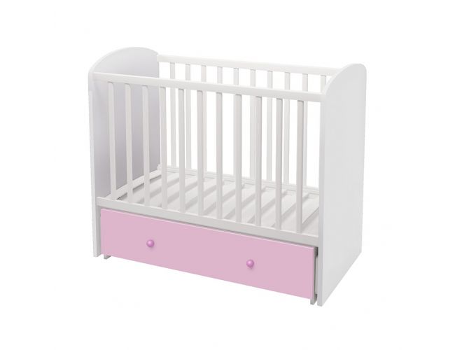 Кроватка детская Polini kids Sky 745, с ящиком, розовый