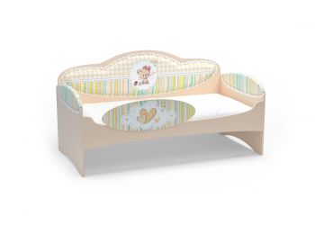 Диван-кровать для девочек Mia Бежевый (184х93х91, Без ящика для хранения, С бортиком безопасности, Без имени на бортике)