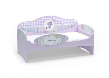 Диван-кровать для девочек Mia Сирень (164х84х86, Без ящика для хранения, С бортиком безопасности, Заказное имя на бортике)