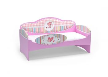 Диван-кровать для девочек Mia Розовый (184х93х91, Без ящика для хранения, С бортиком безопасности, Без имени на бортике)