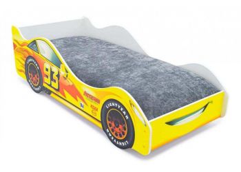 Кровать-машина Бельмарко Тачка желтая с подъемным механизмом