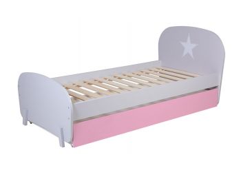 Кровать детская Polini kids Mirum 1915 c ящиком, серый / розовый