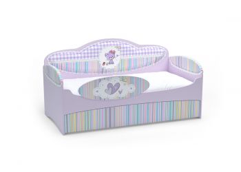 Диван-кровать для девочек Mia Сирень (184х93х91, Дополнительное спальное место, С бортиком безопасности, Без имени на бортике)