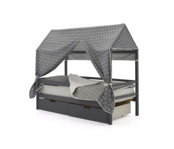 Крыша текстильная Бельмарко для кровати-домика Svogen "звезды,фон графит"