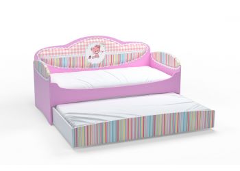 Диван-кровать для девочек Mia Розовый (184х93х91, Дополнительное спальное место, Без бортика безопасности)