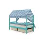 Крыша текстильная Бельмарко для кровати-домика Svogen круги, мятный синий