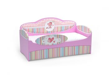 Диван-кровать для девочек Mia Розовый (184х93х91, Дополнительное спальное место, С бортиком безопасности, Без имени на бортике)