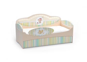 Диван-кровать для девочек Mia Бежевый (184х93х91, Дополнительное спальное место, С бортиком безопасности, Без имени на бортике)