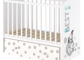 Кровать детская Polini kids Disney baby 750 "101 Далматинец", белый-серый