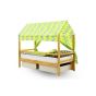 Крыша текстильная для кровати-домика Svogen "зигзаги, желтый, зеленый, фон белый"