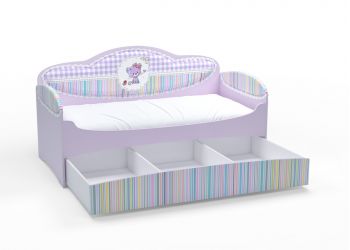 Диван-кровать для девочек Mia Сирень (164х84х86, С вместительным ящиком, Без бортика безопасности)