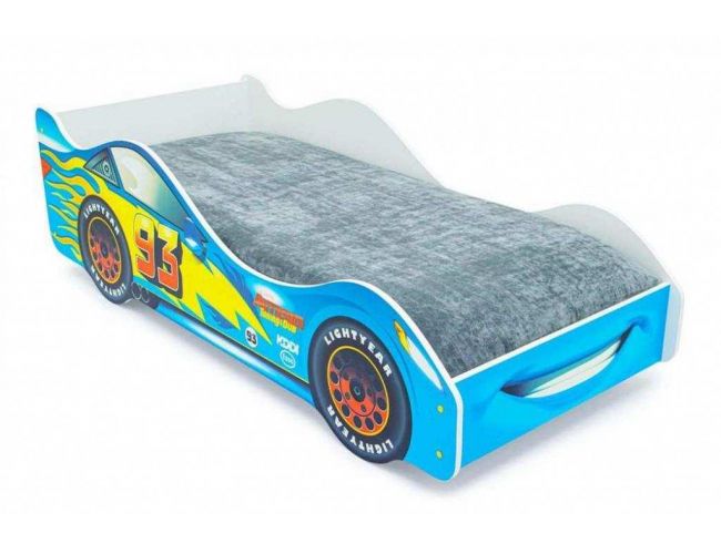 Кровать-машина Бельмарко Тачка синяя с подъемным механизмом