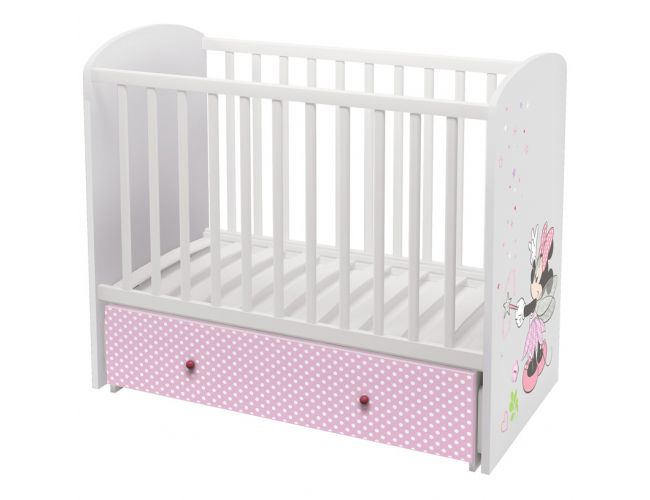 Кроватка детская Polini kids Disney baby 750 "Минни Маус-Фея", белый-розовый