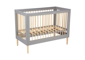 Кроватка детская Polini kids Simple 360, серый-натуральный
