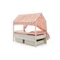 Крыша текстильная Бельмарко для кровати-домика Svogen "зигзаги красный, розовый, графит, фон белый"