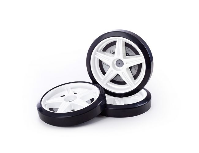 Объемные пластиковые колеса для серии EVO, NEO, UNO (Ауди А6, БМВ, Мерседес), комплект из 2 шт. (Белый)