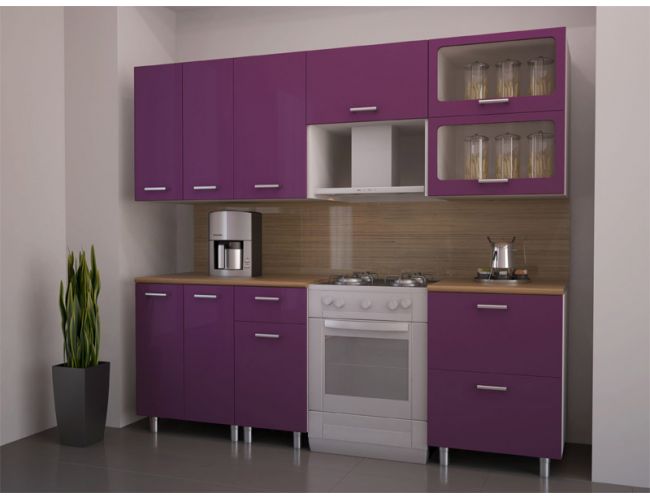 Кухня Модерн фасады Фиолет на 2100мм