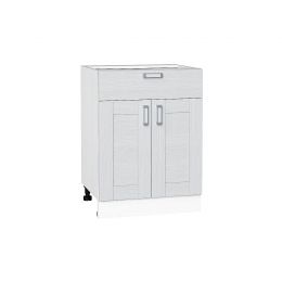 Шкаф нижний с 2-мя дверцами и ящиком Лофт (600) Snow Veralinga