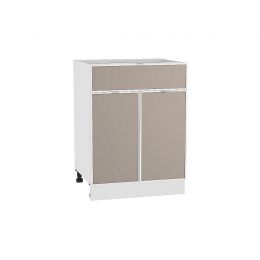 Шкаф нижний с 2-мя дверцами и ящиком Фьюжн-AL-02 (600) Cappuccino