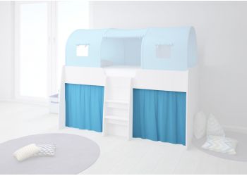 Шторки для кровати-чердака Polini kids Simple 4100, голубой