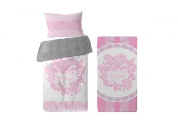 Комплект постельного белья поплин Розовый (70х160)