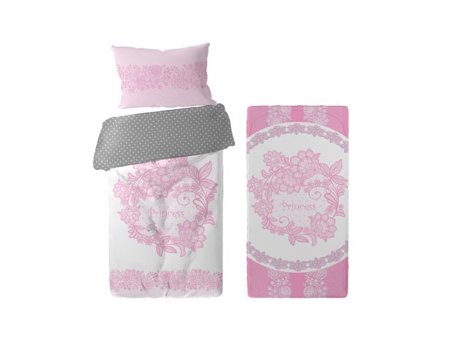 Комплект постельного белья поплин Розовый (80х180)