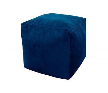 Пуфик Куб микровельвет синий