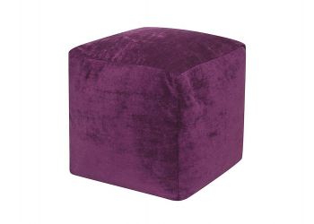 Пуфик Куб микровельвет фиолетовый