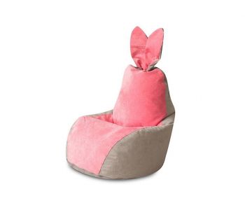 Кресло Зайчик серо-розовый