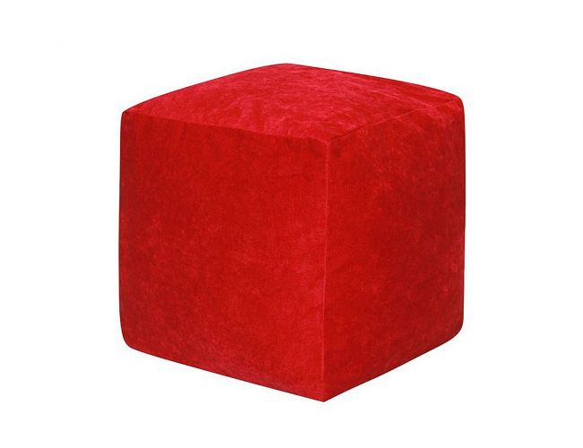 Пуфик Куб микровельвет красный