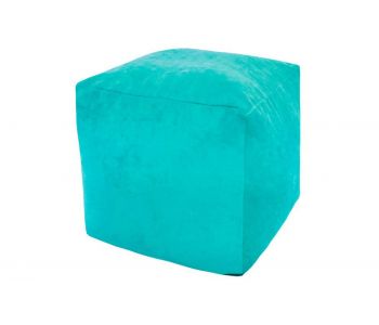 Пуфик Куб микровельвет бирюзовый