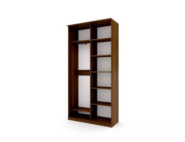 Шкаф купе Модерн 1190х450 2-х дверный 2-х секционный зеркальный с пескоструем №1 венге