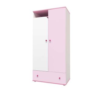 Шкаф двухсекционный Polini kids Sky 880, розовый