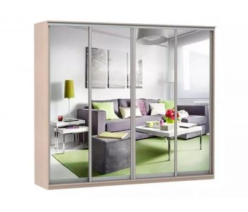 Шкаф купе Модерн 2362х450 4-х дверный 3-х секционный зеркальный ясень