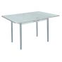 Симпл стол обеденный раскладной с ящиком / бетон белый/металлик