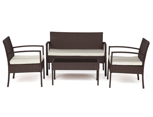 Лаундж сет (диван+2кресла+столик+подушки) (mod. 210000)