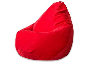 Кресло мешок груша L красный микровельвет