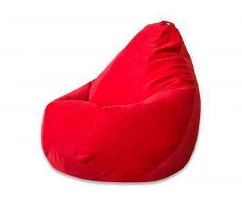 Кресло мешок груша L красный микровельвет