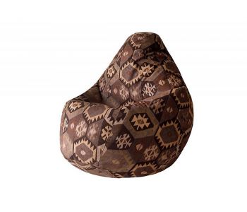 Кресло мешок груша L Мехико коричневый велюр